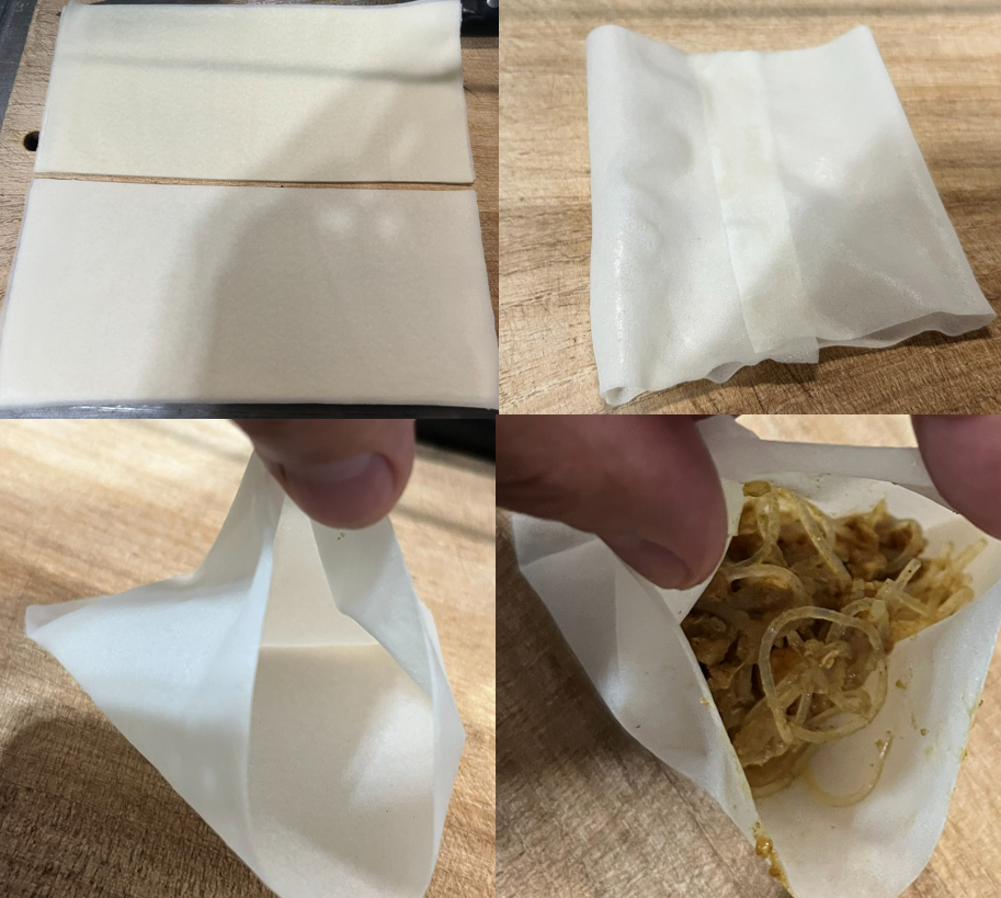 三角テトラ型のサモサ