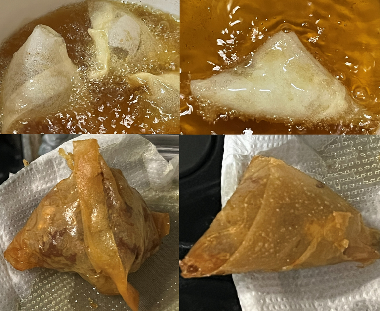 キツネ色になるまで揚げます